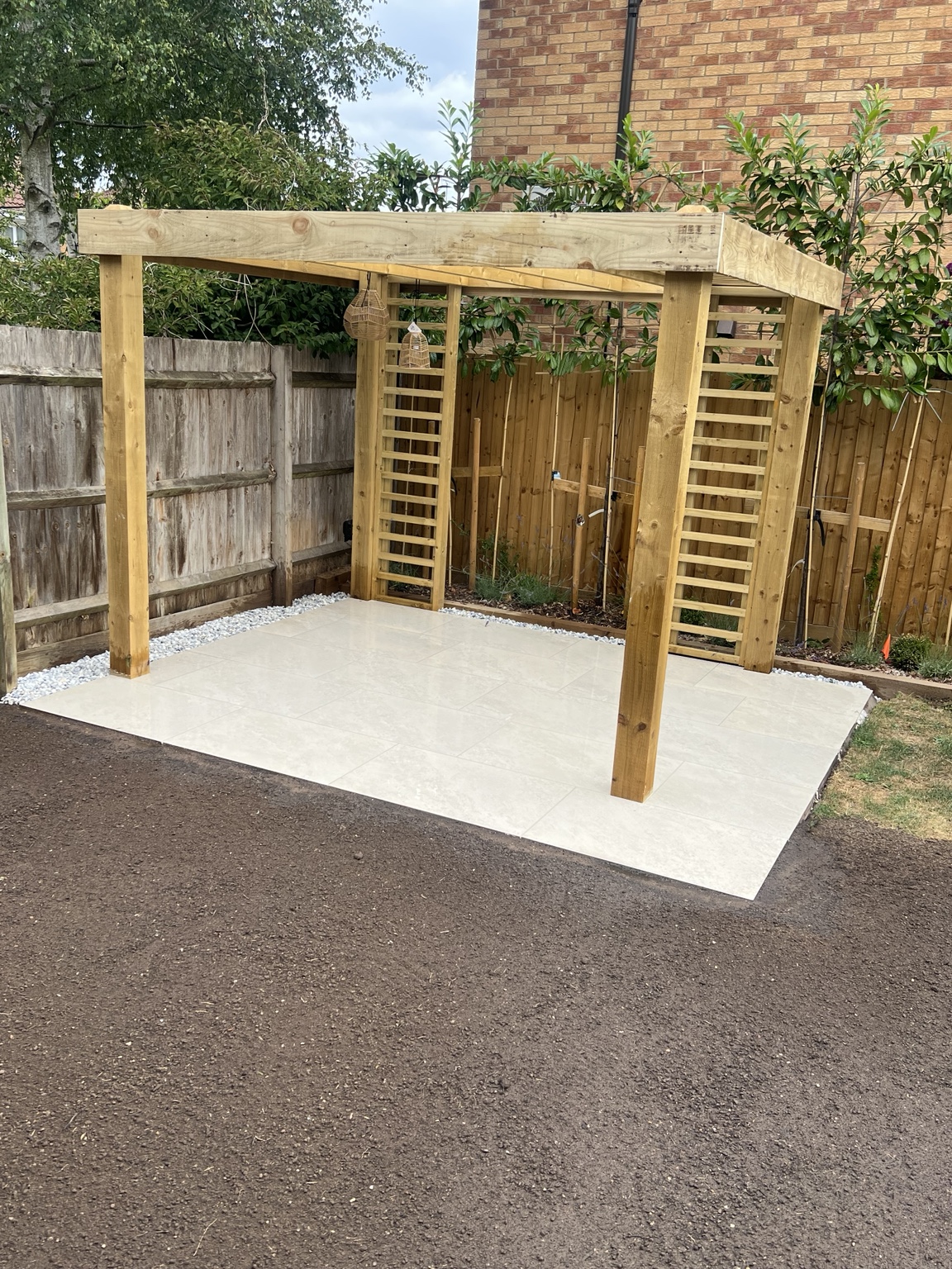 Duston finished pergola and patio
